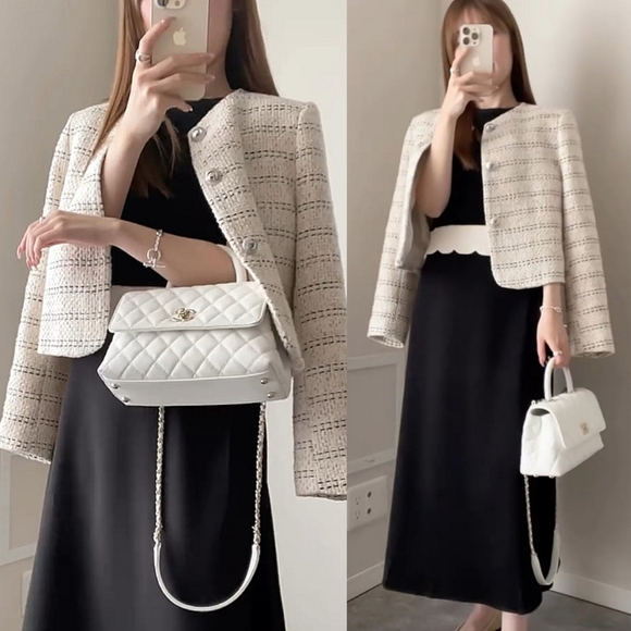 Zara Textured Tweed Blazer Size S - Picture 3 of 16